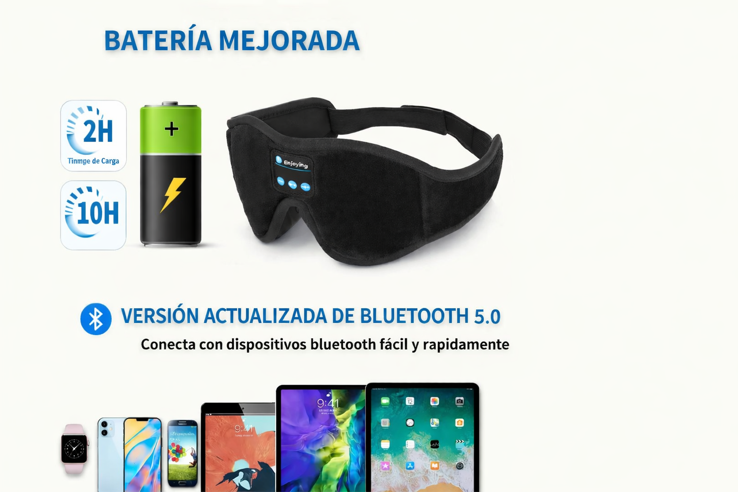 Antifaz Bluetooth 3D